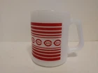 Vintage Federal Milk Glass CINCINNATI REDS Coffee Mug Cup ~ Striped USA Made