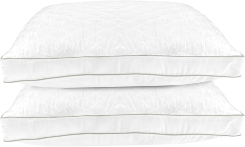 Set of 2 Hotel Quality Bed Quilted Goose-Down Alternative Medium Firm Density Di