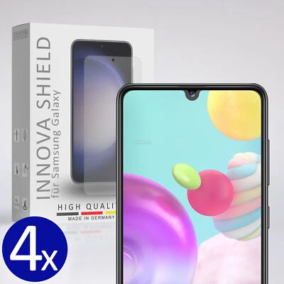 INNOVA 4x Panzerfolie Displayglasschutz Samsung Galaxy A41 9H Fingerabruck Echt HD Flex