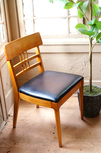 Vintage Bernhardt Side Chair Birch- Mid Century Modern Low Back Ladderback