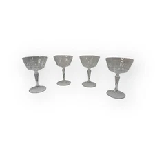 Vintage Set of 4 Cherbourg 24% French Lead Crystal Champagne/Sherbet