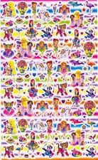 LisaFrank bright animal, girl,  treats, big  small 100 stickers bbh 