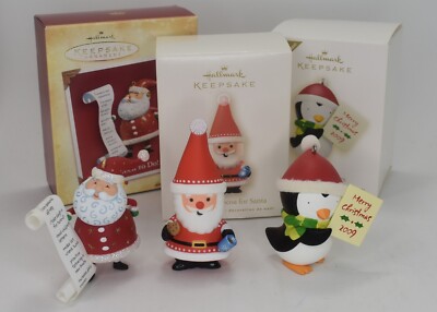 Hallmark Santa Claus 2004 So Much To Do 2008 Cookies & Cocoa 2009 Sign of Times