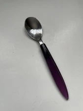 Purple Amethyst Acrylic Stainless Tapered Pointed Tip TEASPOON 5.5”