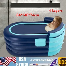 Inflatable Bathtub Hot Water Bath Spa Adult Bath Tub+ Wireless Electric Air Pump