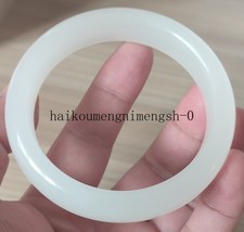 Certified Grade A 60mm Natural White Hetian Nephrite Jade Bangle Bracelet
