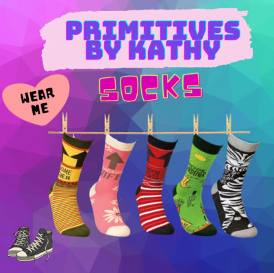 Primitives by Kathy Funny Crew Socks in Hilarious Styles, One Size Fits Most