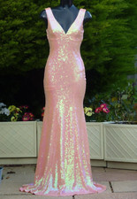 GODDIVA Sequin Maxi Dress Size 08 UK Evening Wedding Cruise Ball PROM Party 3