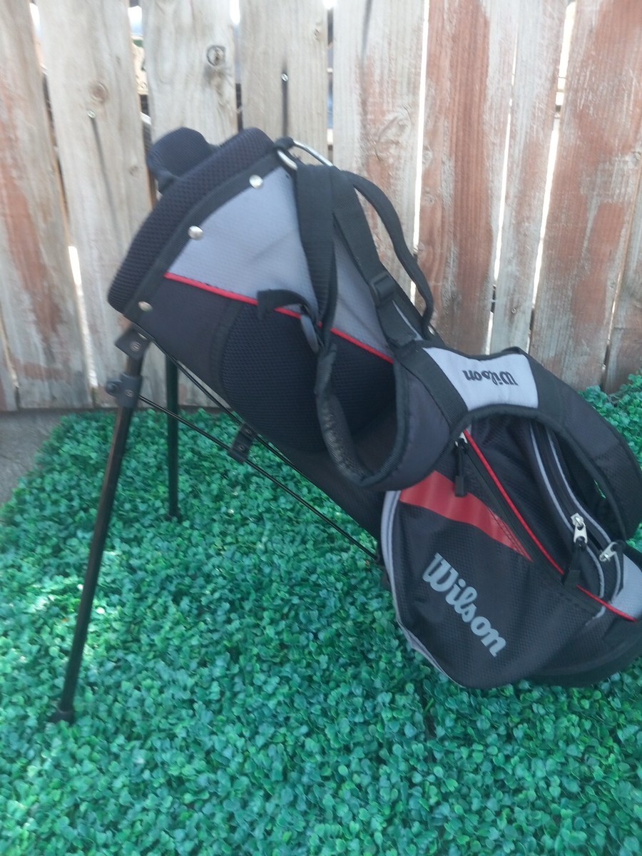 Wilson Profile Youth 4 Way Divider Carry Stand Golf Bag Black Red