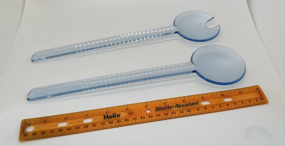 Tupperware Watercolor Preludio 2109A 2110A Light Blue 11.5" Salad Tong VTG NOS - Image 3 of 4