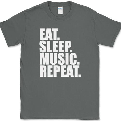 Eat Sleep Music Repeat T-Shirt Funny Sound Musician DJ Band Gift Tee - Picture 3 of 10