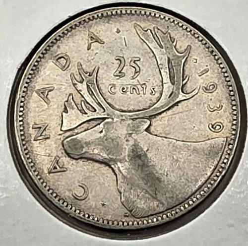 *GREAT WAY To BUY  SILVER*  1939 - Canada 25 Cents/Quarter - 0.800 Silver Coin