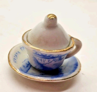 Niagara Falls Souvenir Miniature Tea Teapot And Cup & Saucer Made In Japan VTG