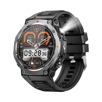 Smartwatch 44mm AMOLED Schwarz Android Benachrichtigungen Sportmodus