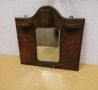 Antique Bathroom Wall Shelf With Mirror And Hooks Wood Approx. 1850-1880