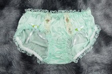 A29 2XL/ElasticW.24-44" Vintage Style Green Nylon Bikini Panties Knickers