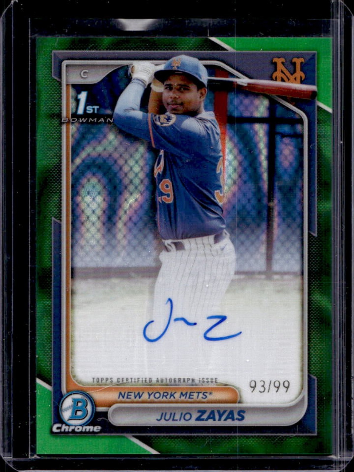 2024 Bowman Chrome Julio Zayas Auto Green Lava Refractor 1st Prospect #93/99