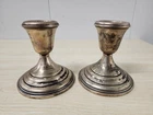 Pair Lunt Sterling Silver 041 Vintage Weighted Candlestick Holder use or scrap