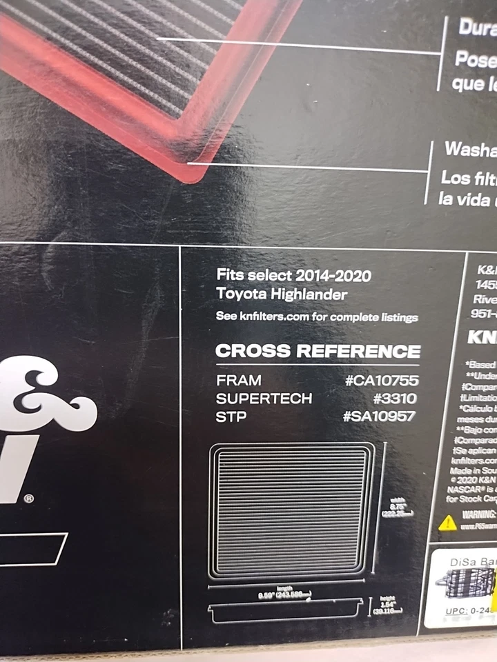 Filtros K & N Engineering 332443 - Filtro de aire Foto 3 de 4