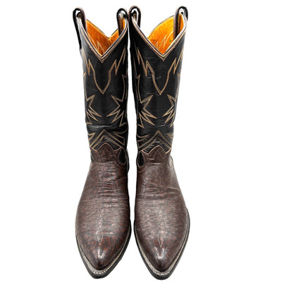 Vintage Tony Lama Exotic Caribou Leather Western Cowboy Boots Men's 8.5 Texas
