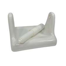 Vintage White Ceramic TP Holder Toilet Paper Porcelain Mid Century Modern
