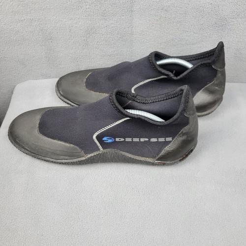 Deep See Boots Unisex 12 Black Gray Slip-On Snorkeling Surfing Scuba Diving Boot