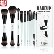 10pcs Duo-End Makeup Brush Set Face Eye Flawless Application Travel Ready New