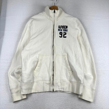 Vintage Y2K Abercrombie & Fich XXL Fits L Muscle Full Zip White Jacket Sweater