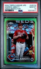 2024 TOPPS CHROME UPDATE USC34 ANDREW ABBOTT GREEN REFRACTOR /99 RC PSA 10