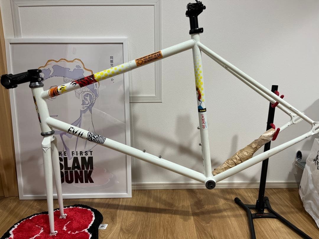 EVIL BIKES RESIDENT クロモリピストフレームブルホーンハンドル EVIL BIKES Resident Chromoly Freme Set Headset BB Size M From