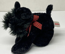 Aurora Mini Flopsie Scotty Scottie Black Puppy Dog Plush 6" Red Black Bow