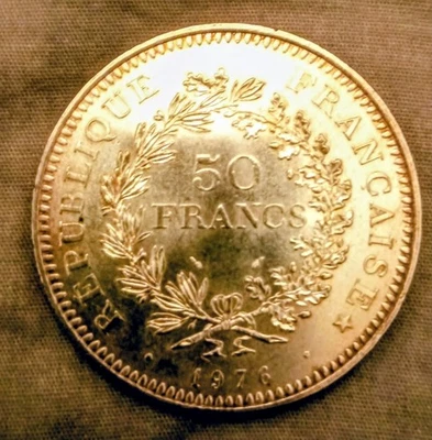 pièce argent 50 francs 1976 hercule. - Photo 1/2