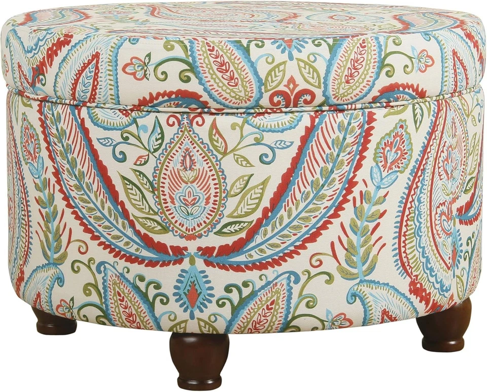 Homepop家居装饰|内饰圆形储物凳,大号 — 第 4/4 张图片