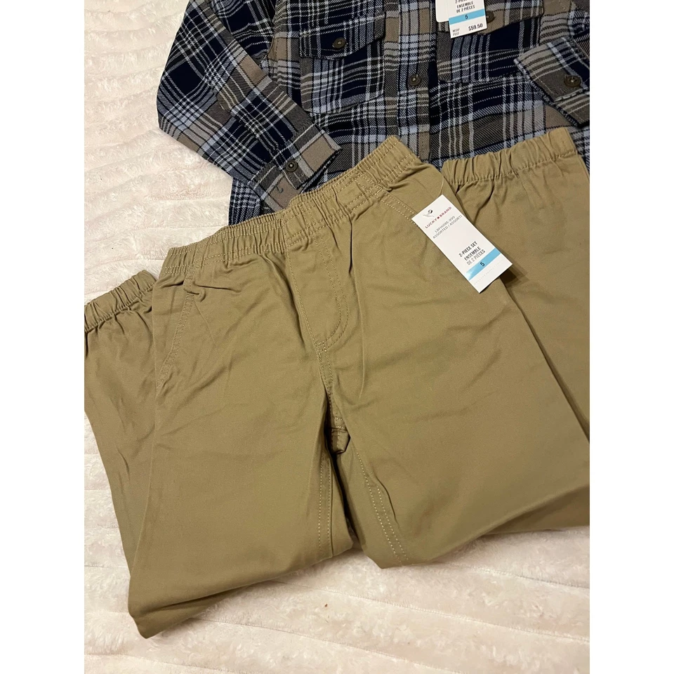Nuevo con etiquetas Conjunto de 2 piezas de camisa de manga larga con joggers Lucky Brand para niños, talla 5 Foto 2 de 4