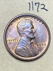 1909-VDB LINCOLN WHEAT CENT, VERY HIGH GRADE AU, Almost Uncirculated #1172