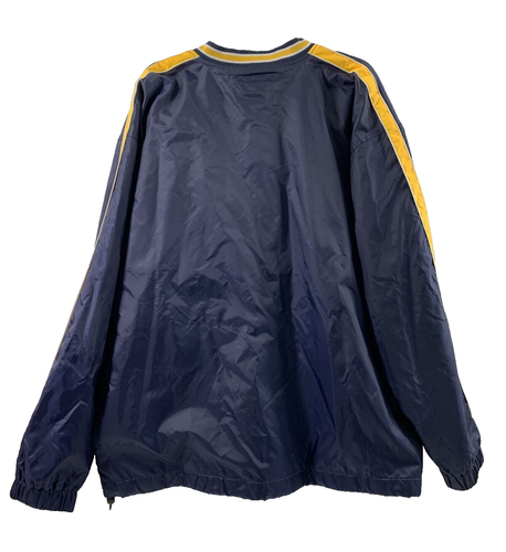 Steve & Barry's Jacket Mens Large Navy Blue V Neck Water Resistant Windbreaker - Picture 2 of 9