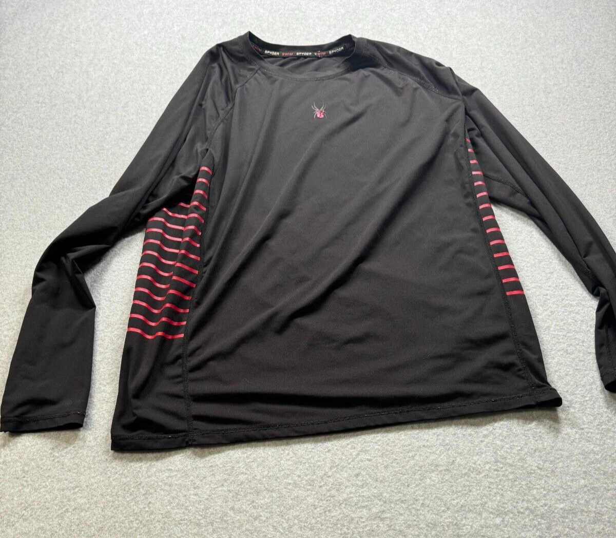 Spyder Swim Mens Lg L/S Surfer Shirt Black/Red