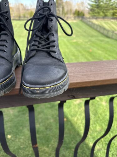 Doc Martens Boots Womens 9 Mens 8 Black Leather AW004 Combat Punk Air Fair - Picture 12 of 14