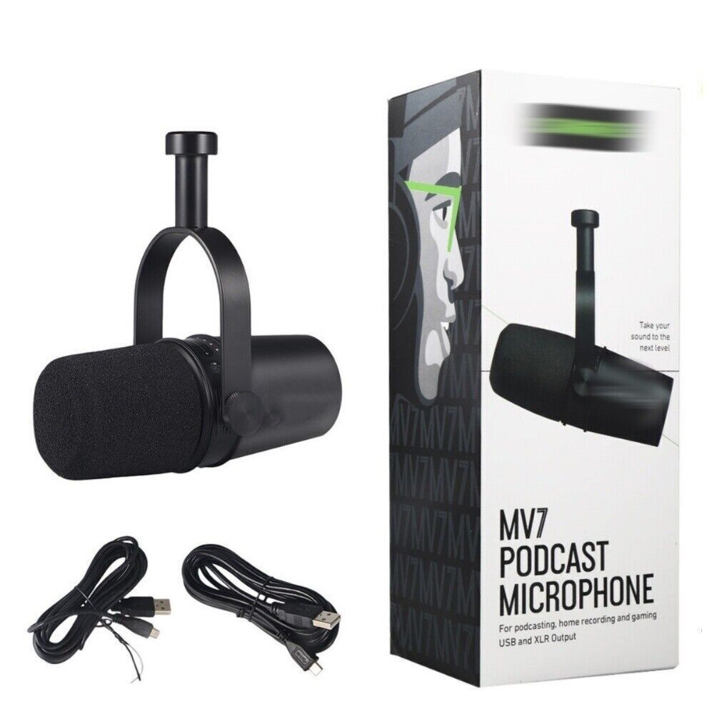 S L1200 Shure Mv7 Cardioid Dynamic Vocal / Broadcast Microphone Usb &Amp; Xlr Outputs