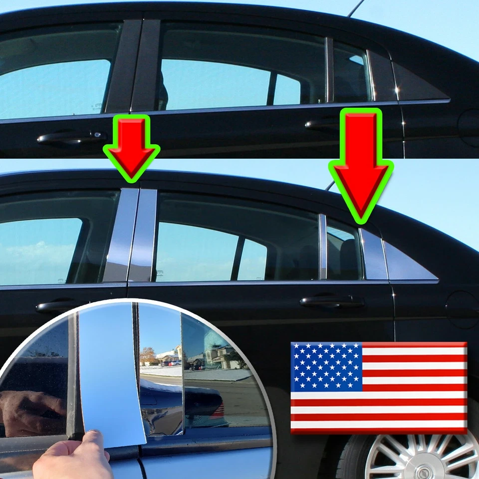 Chrome Pillar Trim for Ford Escape 13-19 (+Keyless) 8pc Set Door Post - Image 2 of 4