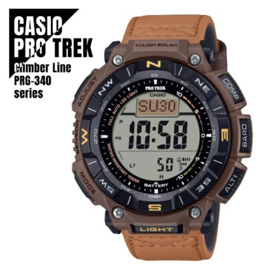 CASIO PRO TREK Climber Line Digital Solar Charge PRG-340L-5   Brown Men's Watch