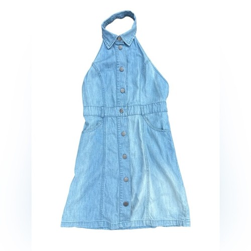 Free People Women's Sami Denim Halter Mini Dress Size XS - Picture 4 of 8