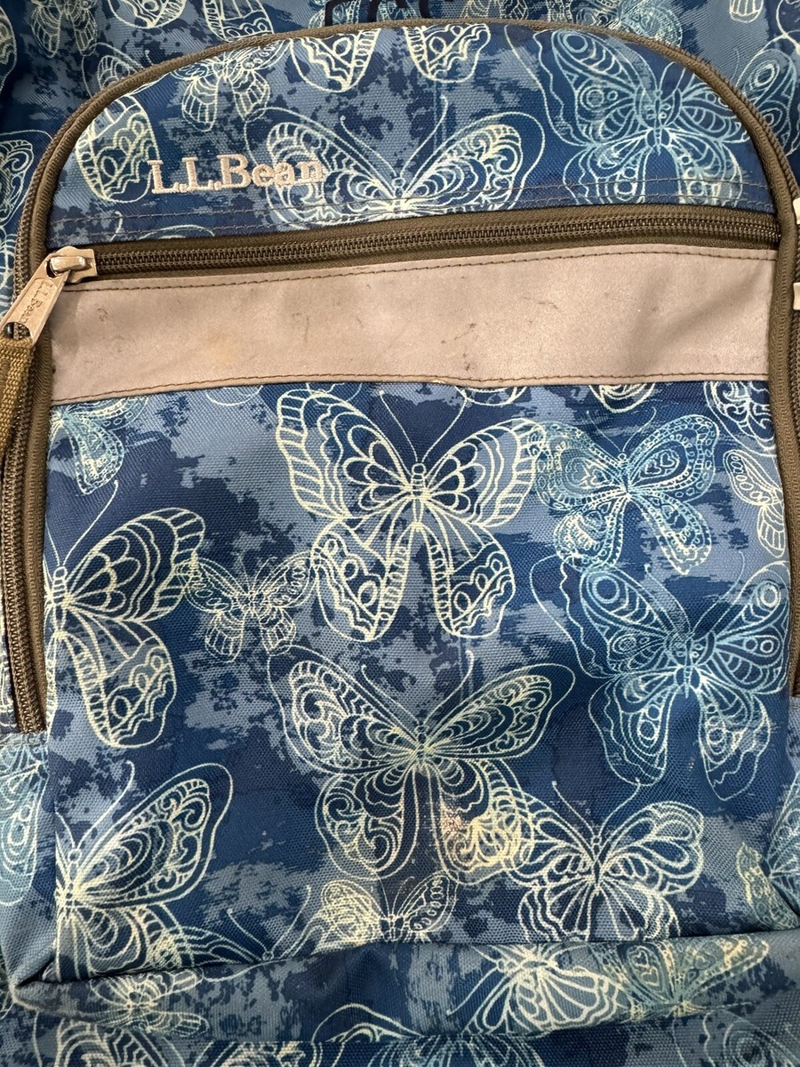 L.L. Bean Kids Backpack School bookbag Blue Embroidered Used  display picture 3