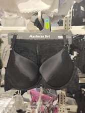Primark 2 sizes bigger boost Lace Maximise Bra Thong Push Up Knickers Set Push B