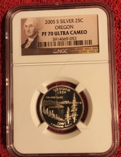 2005 s silver proof Oregon statehood quarter NGC PF 70 Ultra Cameo