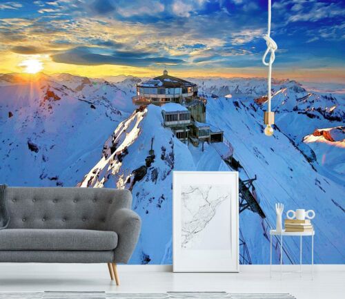 3D Snow Mountain House N720 Tapete Wandbild selbstklebend Alius Herb Fay - Bild 1 von 11