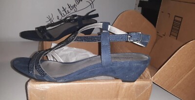 WOMENS London Fog LFW-MACEY NAVY BLUE FAB/STONES DRESS SHOE, Size 9.5 M, #62n