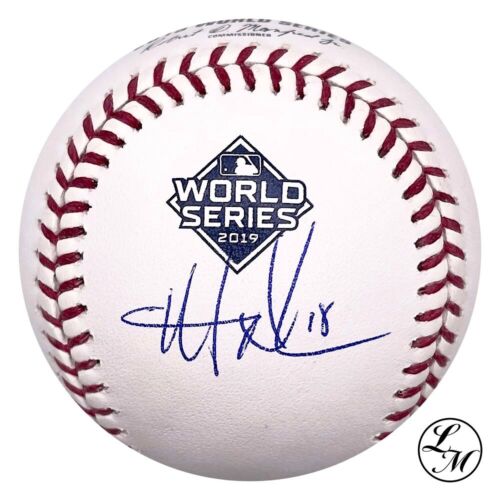 Matt Adams Nationals Autographed 2019 World Series Baseball JSA - Afbeelding 1 van 2