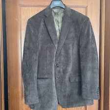 Chaps Ralph Lauren Men 2 Button Blazer Brown Tan Corduroy Cotton Coat 42R Jacket
