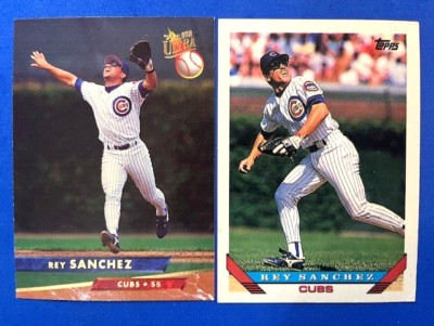 Rey Sanchez 1993 Fleer Ultra & 1993 Topps Baseball - Cubs